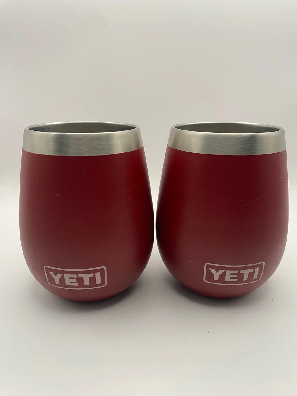 Yeti Red Stainless Steel Accent Vases - Pair